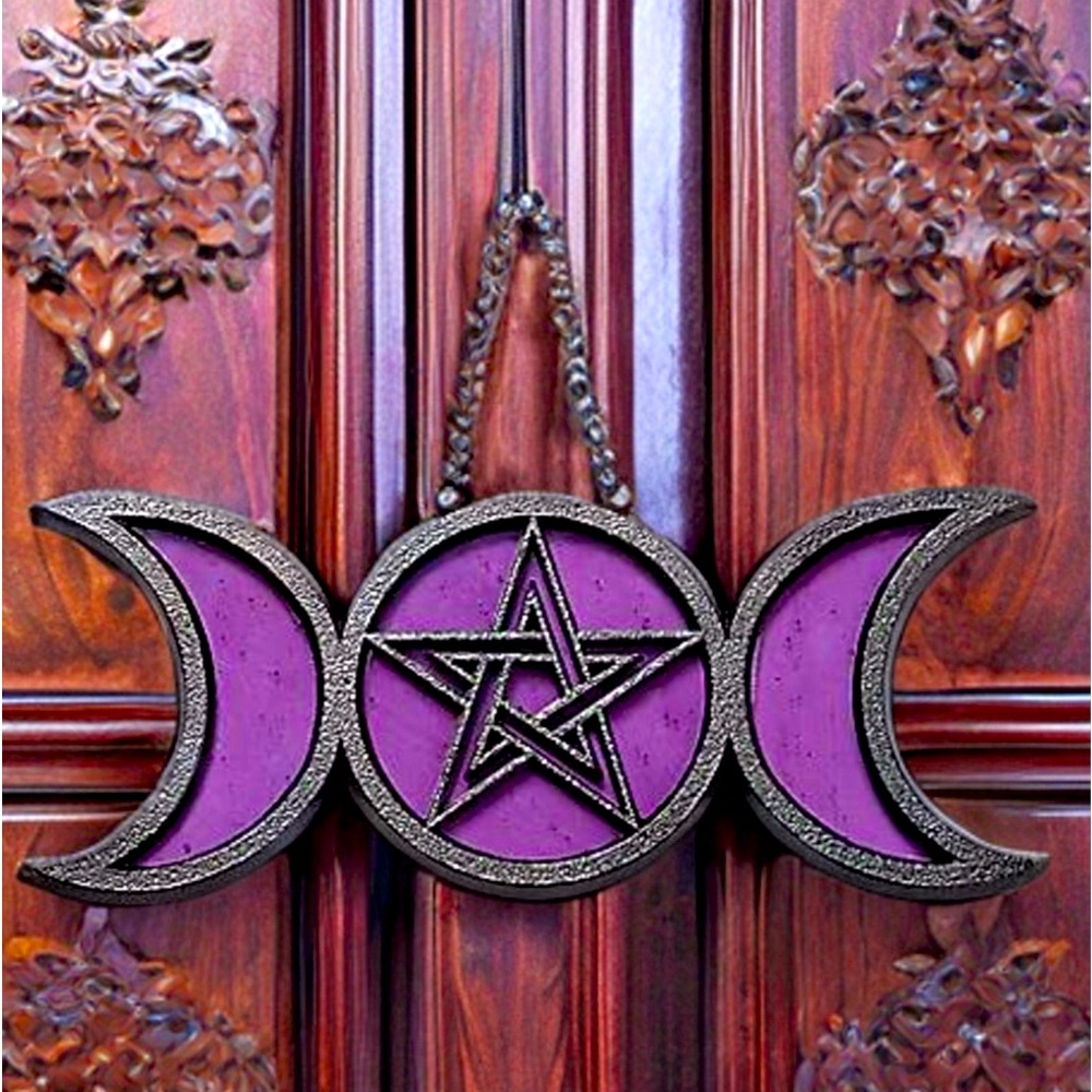 TRIPLE MOON STAINED GLASS SUNCATCHER